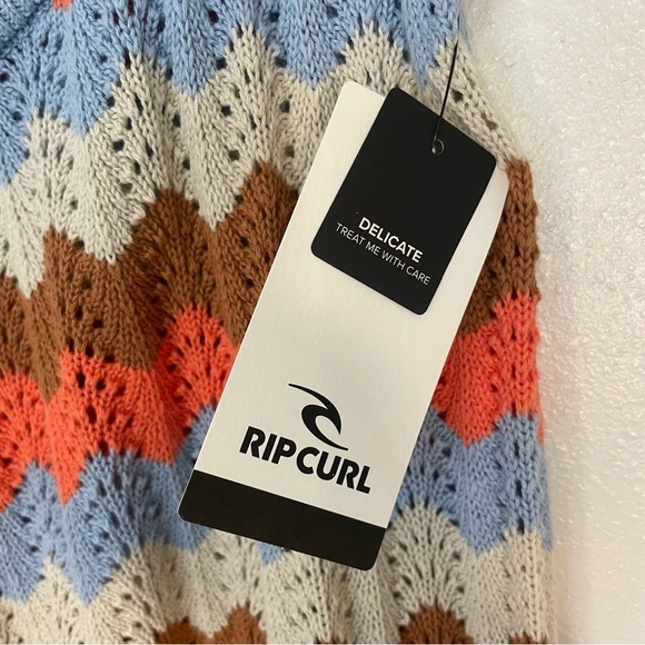 NEW Rip Curl Santorini Sun Crochet Shorts Pull On Zig Zag Multicolor Beach Sz L - Picture 6 of 7